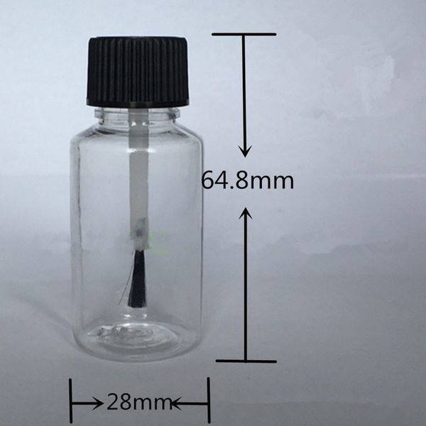 Flacone essenziale in plastica da 20 ml con tappo a pennello Bottiglia per smalto da 20 cc Bottiglia per unghie in PET trasparente spedizione veloce F20173388