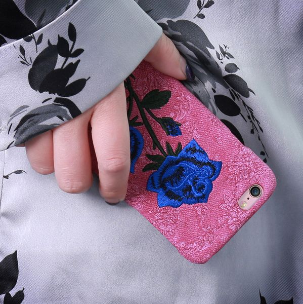 

kisscase 3d rose patterned for iphone 6s plus case embroidery floral phone case for iphone 8 plus case