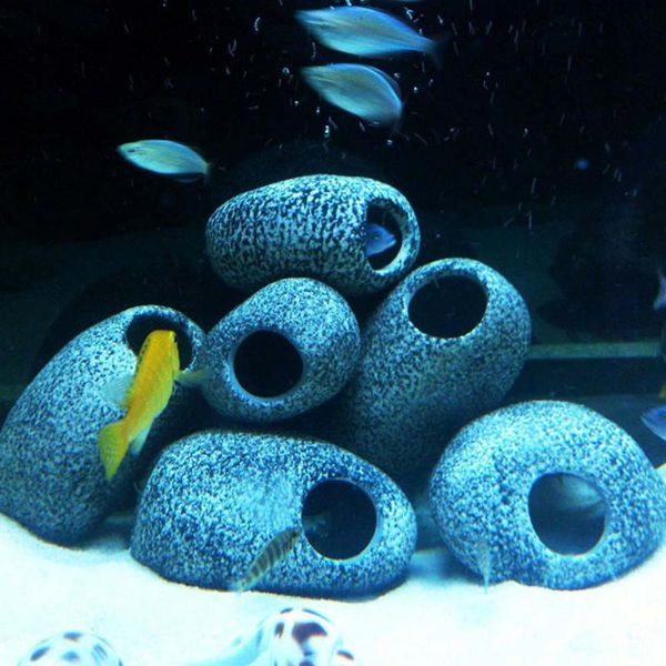 2019 Small Rock Cave Ceramic Stone Decoration For Cichlids Fish