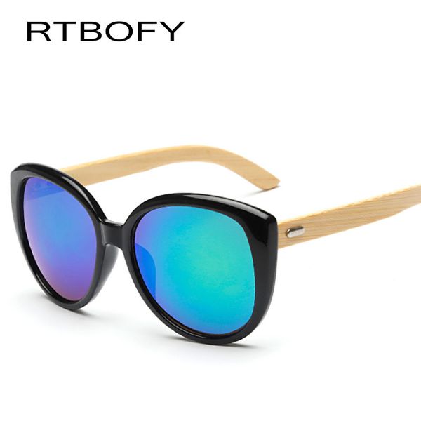 

rtbofy square bamboo wood sunglasses men women oversized mirror coating cat eye sun glasses uv400 sport driving goggles, White;black