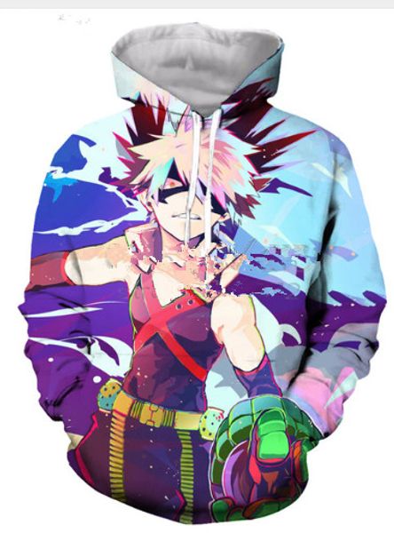 

new fashion cool boku no hero my hero academia series hoodie men women 3d printing popular harajuku casual streetwear h20, Black