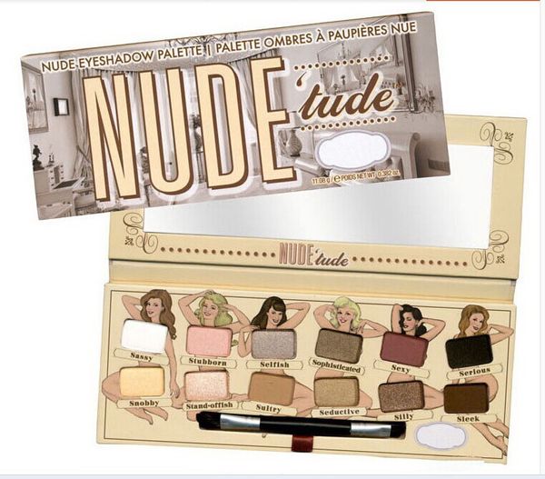 

nude tude nude eyeshadow palette 12color palette with shadow/liner brush and mirror 11.08g