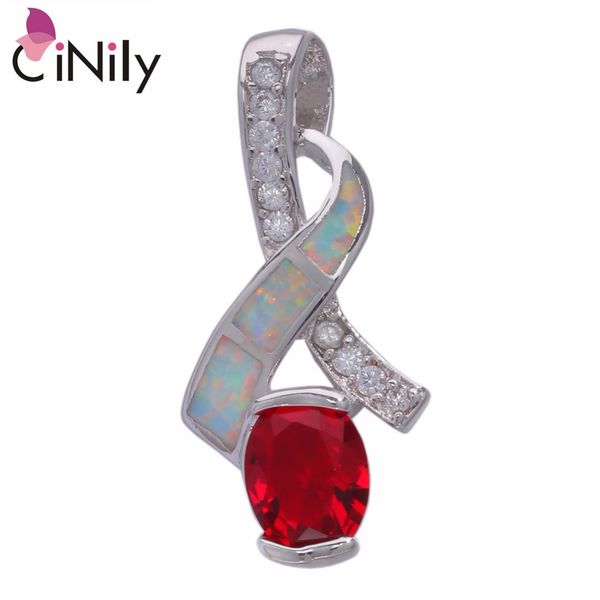 

cinily created white fire opal garnet cubic zirconia silver plated wholesale for women jewelry pendant without the chain od6822, Black