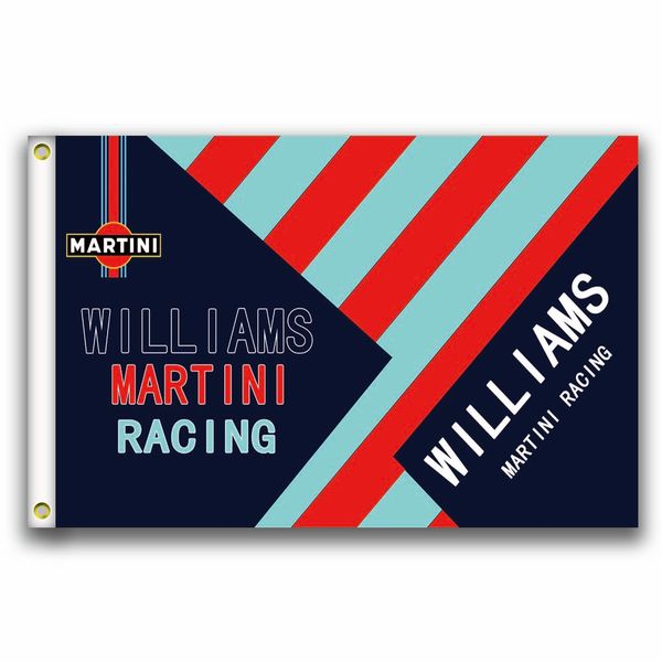 

good flag]williams martini racing flags 3x5ft 150x90cm 100% polyester,canvas head with metal grommet,used indoors or outdoors