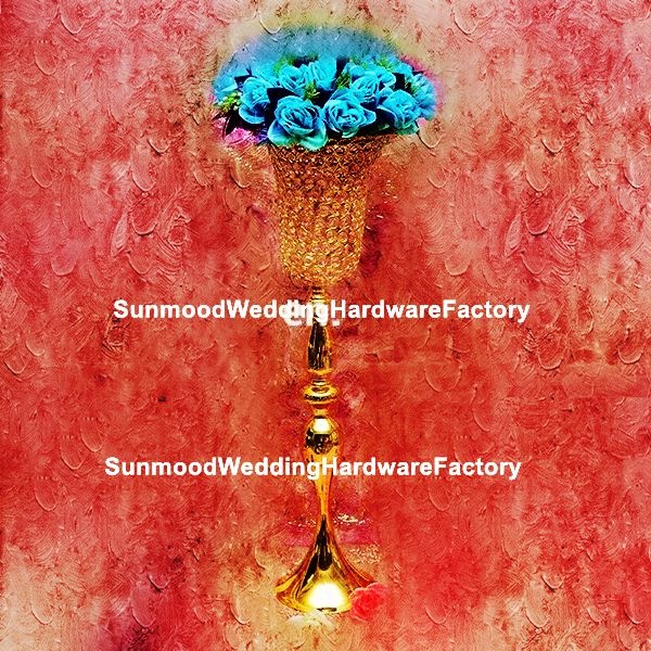 Wholesale Gold Metal Wedding Flower Vase Pedestal Stand For Event