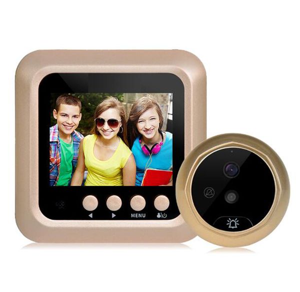 

2.4 inch monitor wifi smart peephole video doorbell door viewer hd720p camera nightvision pir motion detection app control for ios andriod