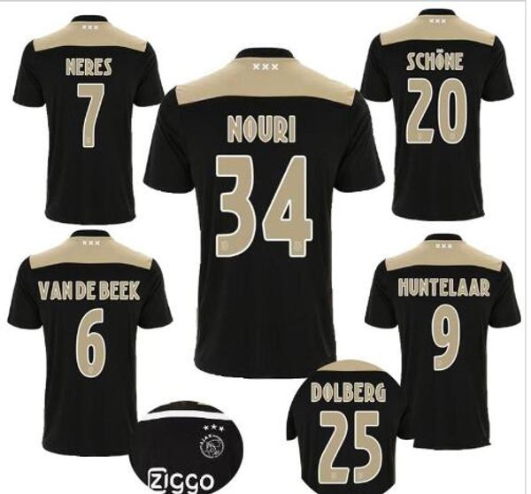 

2018 2019 ajax soccer jersey NOURI ZIYECH home football shirt DOLBERG HUNTELAAR Camiseta 18 19 Ajax Amsterdam maillot VAD DE BEEK SCHONE