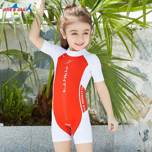 Çocuk Mayo Bir Adet Mayo Yüzme Takım Elbise Sörf Mayo UV Koruma Atlama Takım Elbise Geri Fermuar Şort Kız Erkek Çocuk Mayo