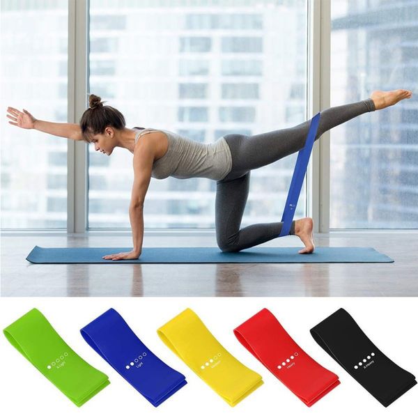 

5 pcs/set sports yoga resistance bands 0.35-1.1mm arm thigh strength training fitness belt exerciser force training strap