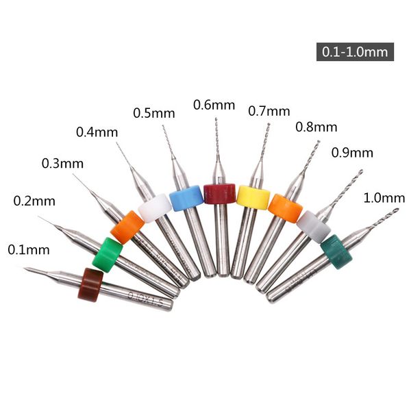 

10pcs 0.1-1mm pcb print circuit board drill bits carbide micro cnc pcb drill bits power tools