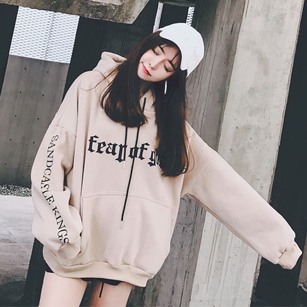

sweatshirt female korean fashion of the wave of students loose bf hoodie ulzzang jacket spring new arrive 2018, Black