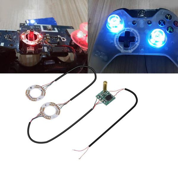 Şeffaf Analog DIY LED Işık Başparmak Çubukları Mod Clear Thumbsticks PS4 Xbox One Controller DHL FedEx EMS ÜCRETSİZ Nakliye için Joystick Cap