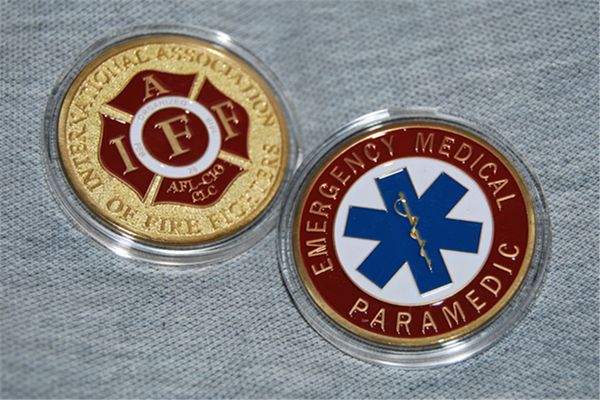 

mergency medical paramedic/association of fire fighters challenge coin