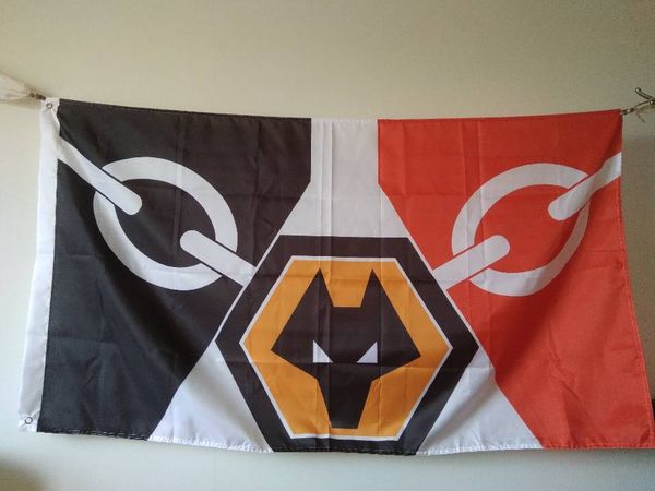 

Wolverhampton wanderer fc flag 90 x 150 cm polye ter wolve england football club banner