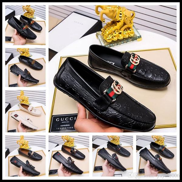 

style luxury fashion mens gommino dress casual party loafers shoes cowskin single shoe slip on wedding pumps black size 38-45