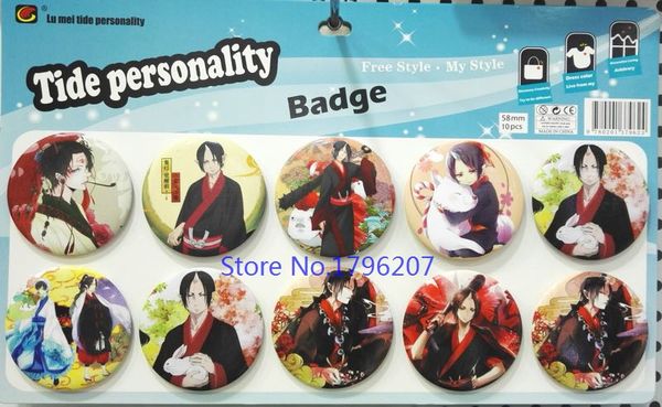 

wholesale 10pcs/set japanese anime button 58mm round brooch badge kids s-39, Gray