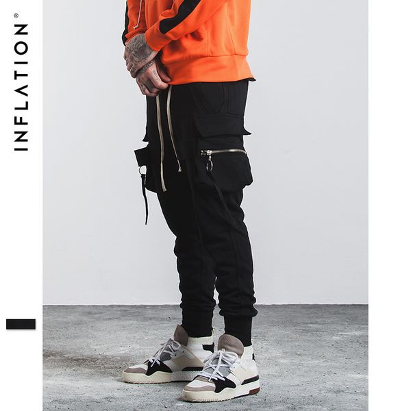 

clothing men's dance ribbon high pedal wholesale pants street pocket ring zipper men's brand pants sports pvftr, Black