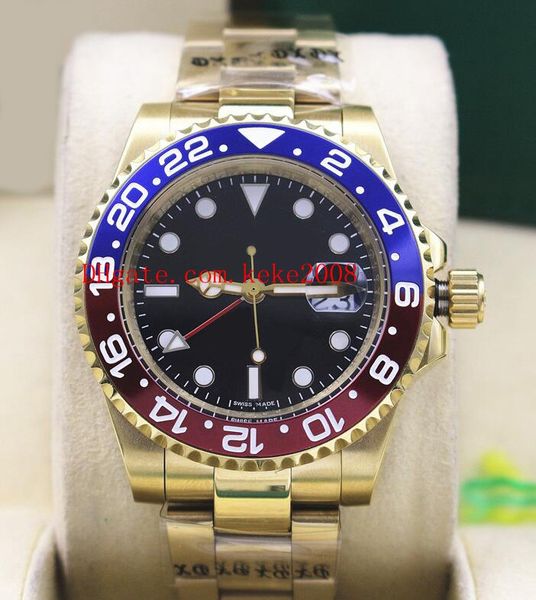 

8 style good watch 40mm ceramic bezel gmt 116710 116713 116713 116719 pepsi 18k gold asia 2813 movement mechanical automatic mens watches, Slivery;brown