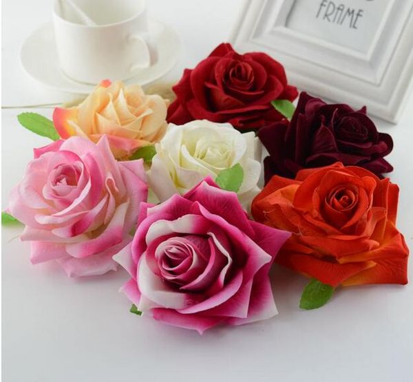 testa di rose di seta di qualità fiori artificiali per artigianato domestico ghirlanda fai-da-te regalo Scrapbooking bouquet da sposa per auto decorativo GA245