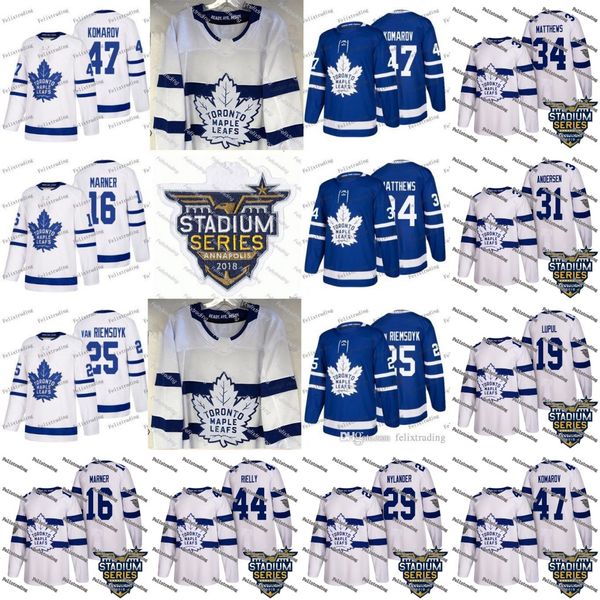 

2018 Stadium Series Toronto Maple Leafs 31 Frederik Andersen 19 Joffrey Lupul Tyler Bozak 32 Josh Leivo Leo Komarov Nazem Kadri Jerseys