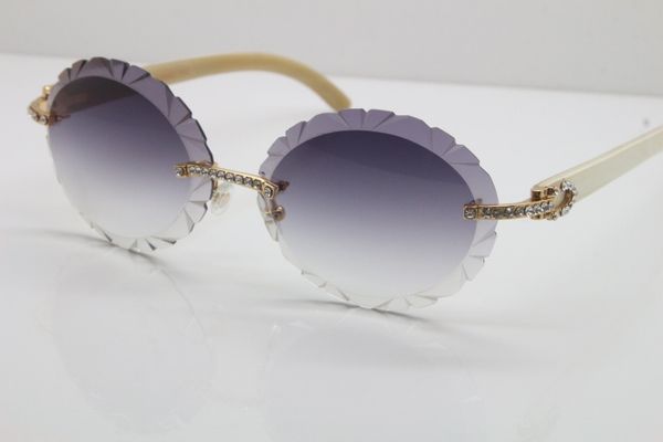 

t8200761 carved lens men vintage c diamond black genuine fashion natural sunglasses horn decoration rimless for sunglasses g baubl, White;black