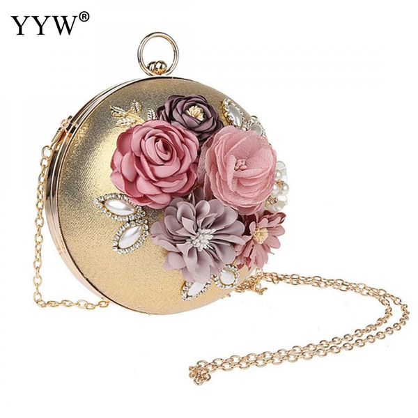 

yyw ball type clutch bag with pearl dinner bag floral 2018 new women evening clutch bags purse girl party clutches bolsos mujer