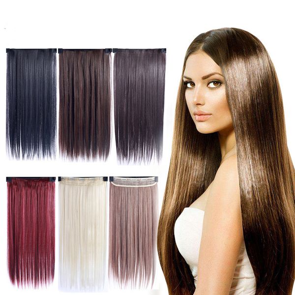 Straight Crurly Hair Piece Super Long Five Clip In Hair Extensions