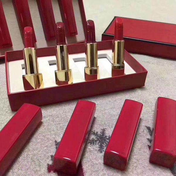 

Макияж Марка Матовый Помада 4 цвета Красный цвета Помада 4 шт. / Компл. С подарочной