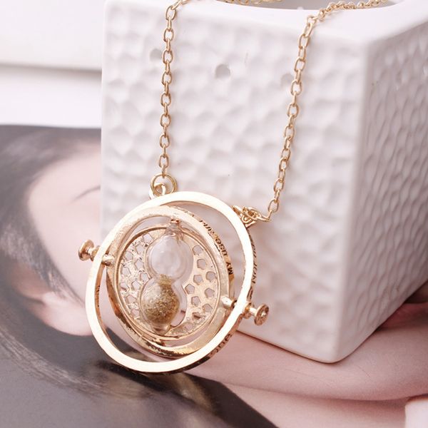 

Time Turner Necklace Hermione Granger Rotating Spins Hourglass Harry Potter Hourglass Necklaces Cool Pendant Necklace