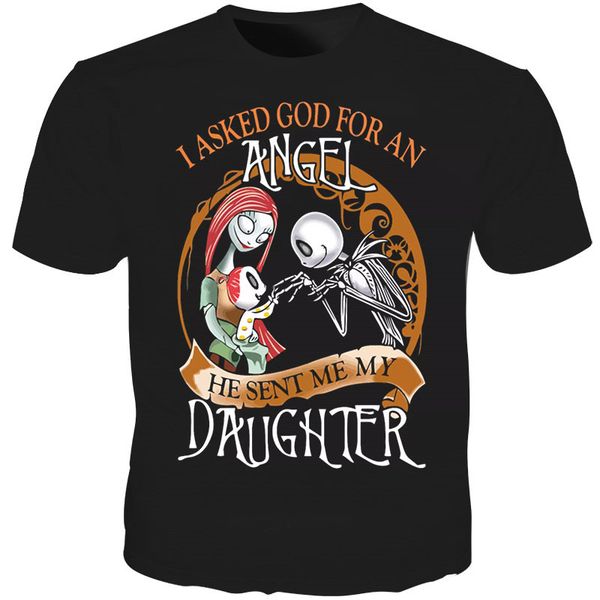

3d anime t-shirts men/women jack skellington sally 3d full print funny cartoon tee shirt short sleeve streetwear u804, White;black