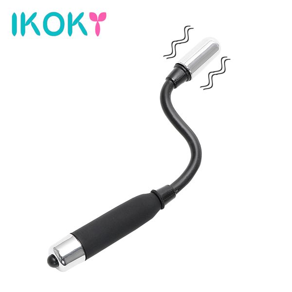 IKOKY Lungo Vibratore Bastone Piegatura Libera Giocattoli Del Sesso per Donne Uomini Stimolatore Clitoride Bacchetta Magica Plug Anale Massaggiatore Vagina Orgasmo S1018