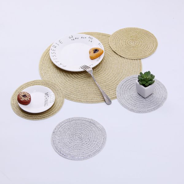 2019 Gold Or Silver Table Dinner Pp Round Placemats Home Hotel