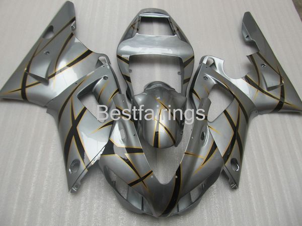

custom fairing kit for yamaha r1 1998 1999 silver black fairings yzf r1 98 99 hs25