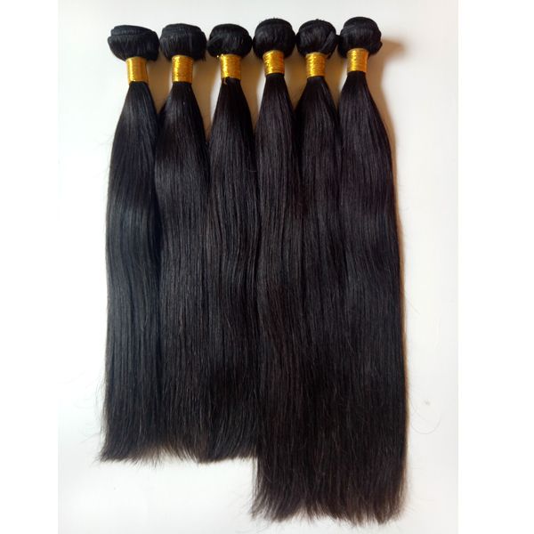 

brazilian straight virgin hair 3 4 5bundles human hair weaves unprocessed dyeable hair extensions factory direct sale wholesale, Black