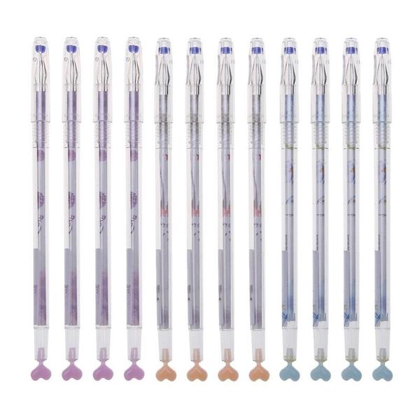 

alloyseed 12pcs/set 0.38mm heart discoloration gel pens examination utensils for kids students office school stationery