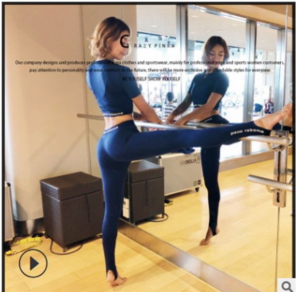 

fitness yoga set blue solid crop long pant high waist women suit gym sports bra legging two piece set sportswear dropship, White;red