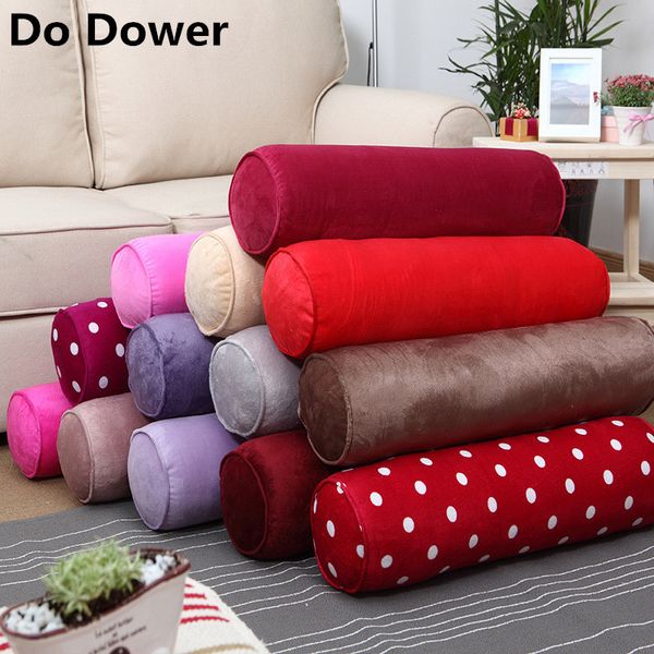 

fashion 2018 do dower velvet fabric oblong cushion candy head neck/waist pillow home furnishing long decorative pillow case