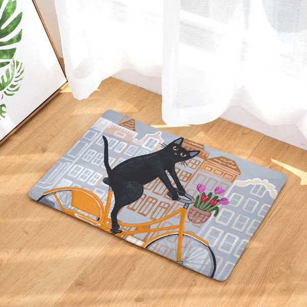 

new anti-slip carpets color painting cat print mats bathroom floor kitchen rugs 40x60or50x80cm