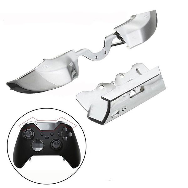 Silver LB RB Bumper Trigger Button Middle Pad Part Kit für Xbox One Elite Controller und New Style mit 3,5-mm-Klinkenversionen KOSTENLOSER VERSAND