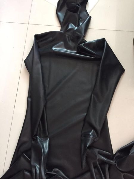 

latex tights bodysuit catsuit zentai customizable handmade without zipper face entrance style flexible latex fabric, Black
