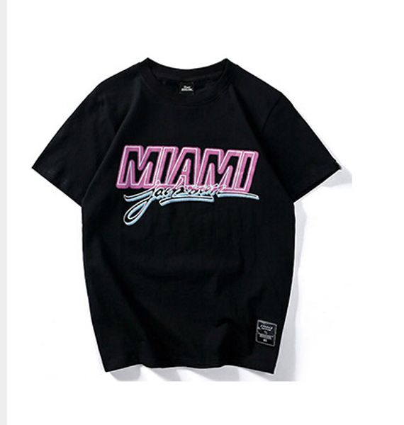 

men women t-shirt cotton hip hop miami tshirt streetwear black fashion white tee new summer wear, White;black