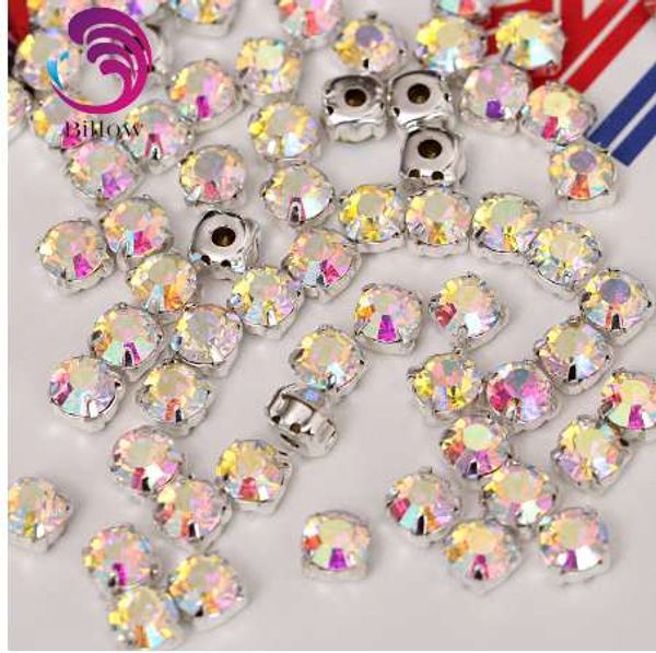 

3mm-10mm silver base sewing crystals sew on claw rhinestones sew on rhinestones with claw for wedding dress garment b2223, Black