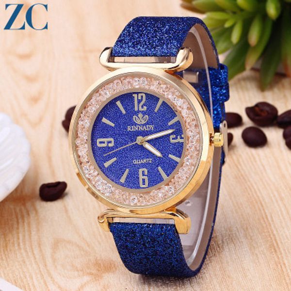 

brand women's quartz watches new trend fashion shiny belt watch ladies quicksand rhinestone wristwatch 7 colors zc321 wholesale, Slivery;brown