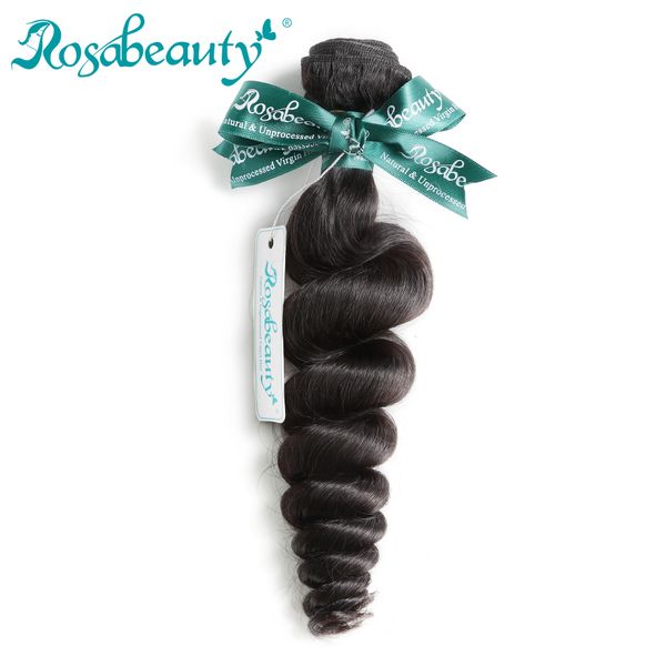 

rosa beauty hair products peruvian remy hair loose wave 100% human weave bundles natural black color shipping free, Black;brown