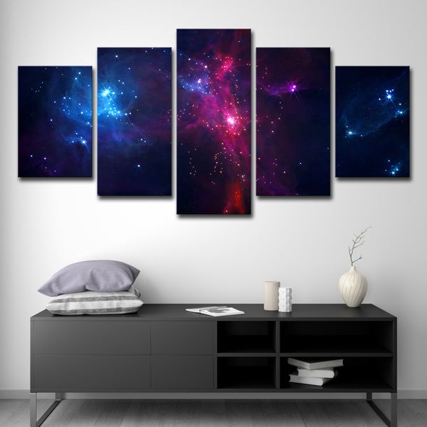 Acheter Toile Peinture Mur Art Hd Tirages Photos 5 Pièce Ciel étoilé Nébuleuse Abstraite Paysage Affiche Salon Décor à La Maison De 1641 Du