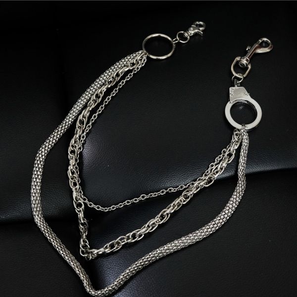 

fashionable solid metal punk hip-hop trendy male pants chain men and women jeans alloy pants chains trousers chain, Black;brown