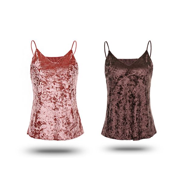 

новые сексуальные женщины v-образным вырезом бархат cami танк bodycon блузка топ без рукавов жилет топы, White