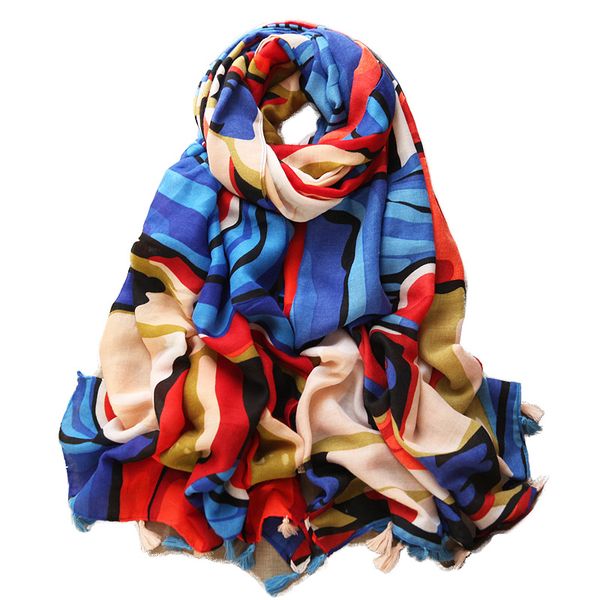 

spring and autumn new listing scarves woman camouflage pattern tassel printing long section scarf shawl dual-use