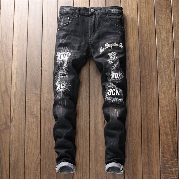 Großhandel 2017 Plus Größe Männer Jeans Mode Gestickte Trend Zerrissenen Jeans Skinny Loch Denim Hosen Hosen Distressed Junger Mann Von Ppkk, $98.4 Großhandel 2017 Plus Größe Männer Jeans Mode Gestickte Trend Zerrissenen Jeans Skinny Loch Denim Hosen Hosen Distressed Junger Mann Von Ppkk, $98.4