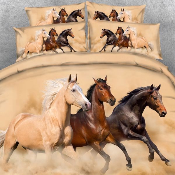 

oldeny 3 parts per set majestic horses running hd 3d bedding set